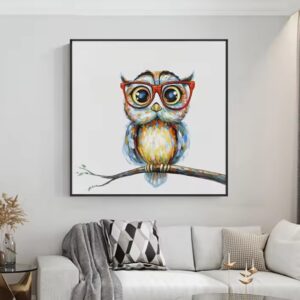 Cute Owl Hippo Cattle Decorative Painting Custom Hand-painted Animal Oil Painting