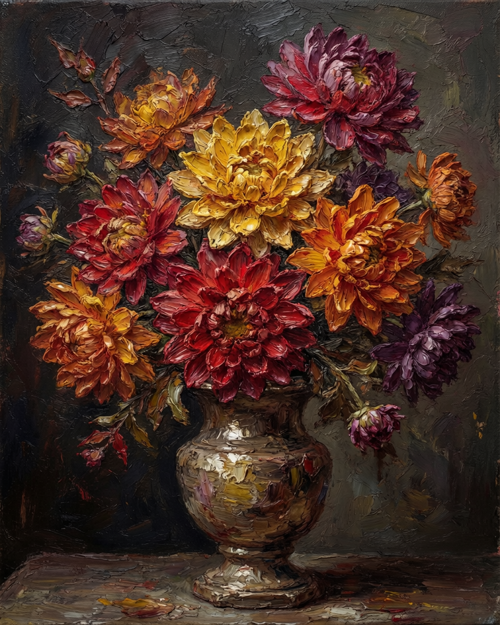 Palette knife oil painting