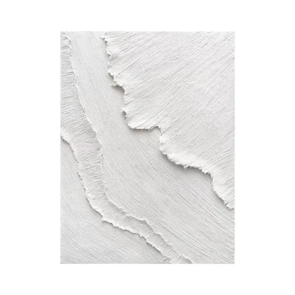 Hand-Painted Shallow Relief Pure White Layered Texture Oil Painting