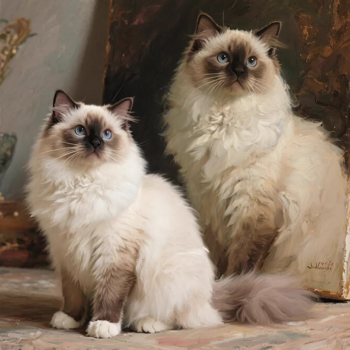 Custom cat portrait, hand-painted oil painting from photo