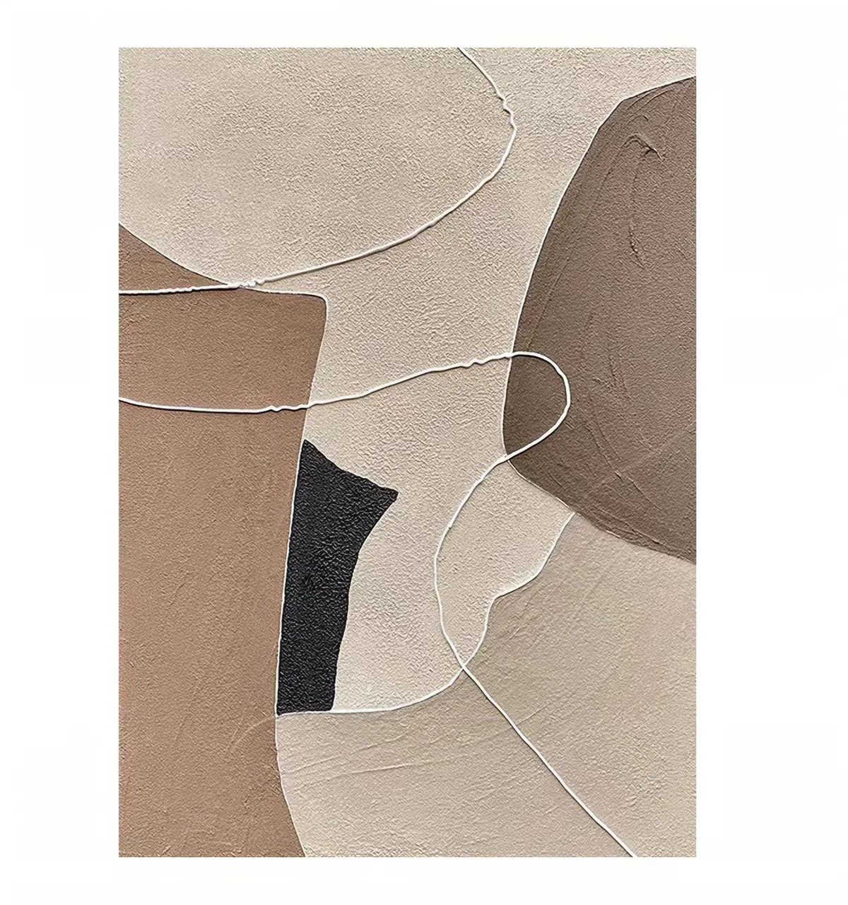 OilViva Abstract Neutral Beige Brown Oil Painting | Beige Brown Wall Art